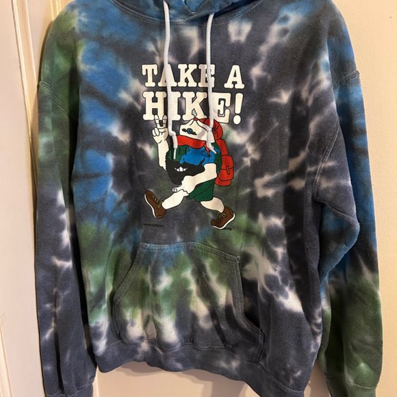Teenage Tie dye hoodie! Says take a hike. Size small - Picture 1 of 4